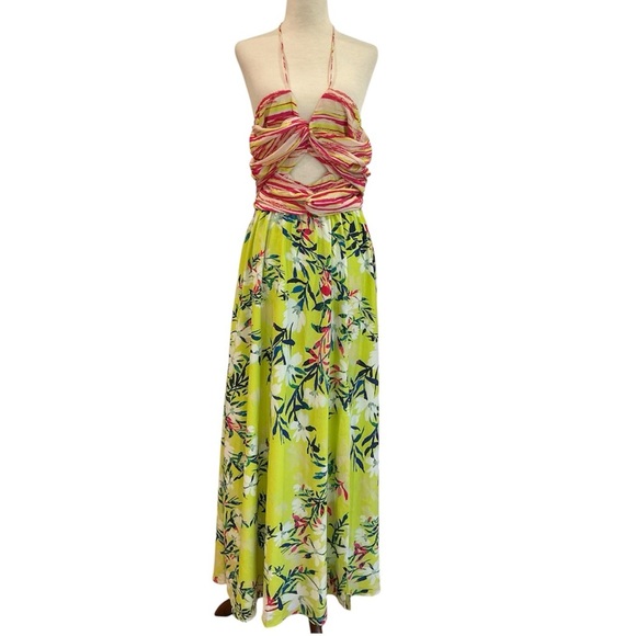 One33 Social Floral Halter Maxi Dress Size 6 - Picture 4 of 16